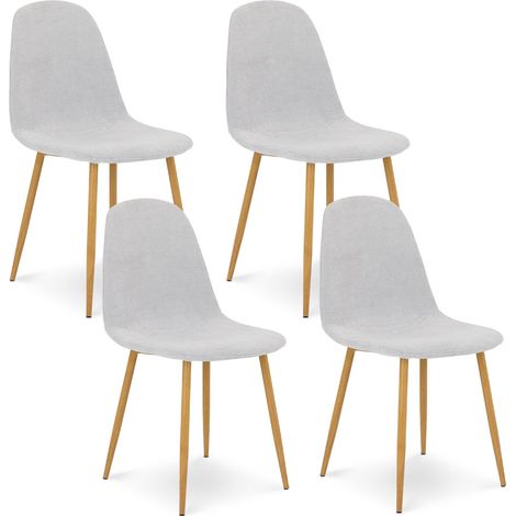 Lot de 4 chaises PUNTA gris clair (Lot de 4) (1/5)