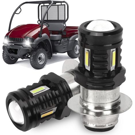 (Video verfügbar) H6/P15D 120W LED Bi-Xenon Scheinwerfer (Paar) für Yamaha YFM350, 400, 450, 660, 700 und Raptor ATVs (Abblend- und Fernlicht), weißes Licht. (1/5)