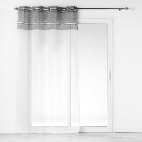 Panneau a oeillets 140 x 280 cm voile sable+top effet lin tisse aloria top Sans (1/3)