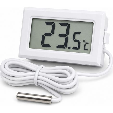 Digitales Mini-Thermometer mit wasserdichter Sonde für Aquarium Weiß (1/5)