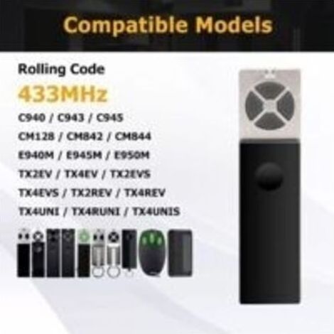 3Pcs Télécommande compatible avec Chamberlain, télécommande pour Chamberlain 4 canaux 433.92 MHz, moteur de porte de garage pour TX2EV TX4EV TX2EVS TX4EVS TX2REV TX4REV TX4UNI TX4UNI TX4RUNI TX4UNIS (1/4)