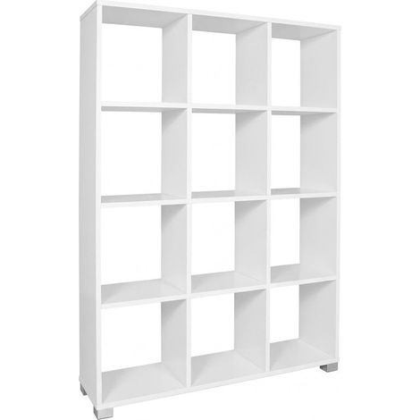 Libreria Moderna Melaminico Ripiani Mobile Soggiorno Legno 90x24x131 cm bianco