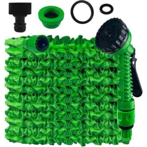 Tuyau d'Arrosage Extensible 15m, Tuyau Arrosage Extensible, Tuyau d'Arrosage Flexible avec 7 Modes de Pulvérisation, Léger et Facile à Ranger Pour Irrigation, Jardin, Arrosage, Nettoyage
