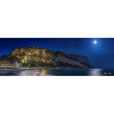 Tableau sur toile château de Cassis 30x97 cm - Impression sur Toile Murale Décorative - Image imprimée en HD sur Toile - Toile sur Châssis en Bois FSC - Fabriqué en France (1/4)