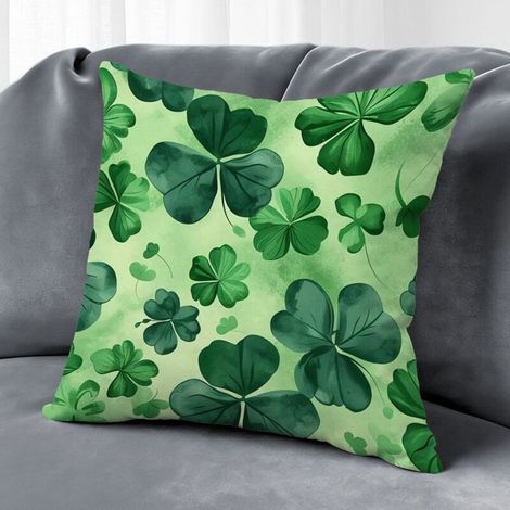 Housse de coussin feuilles printemps, décoration canapé-lit,45×45cm (1/5)