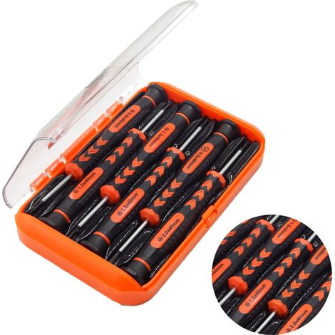 6-teiliges Präzisionsschraubendreher-Set für Handy-Reparaturen, Uhren- und Brillenmontage, Elektronikwerkzeuge, magnetische Spitzen, rutschfester Griff (1/5)