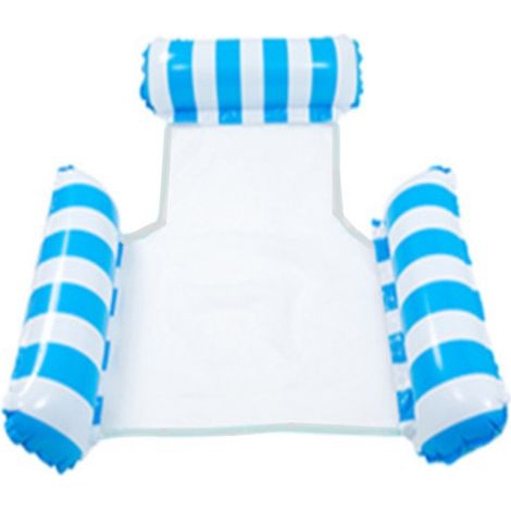 Coussin d'air gonflable pliable à trois tubes, rayé, bleu clair-AquaForge (1/4)