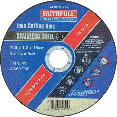 Faithfull Inox Cutting Disc 100mm x 1.2mm x 16mm