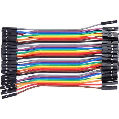 Lot de 10 câbles de connexion multicolores, femelles-femelles, pour ordinateurs et appareils électroniques grand public (1/5)