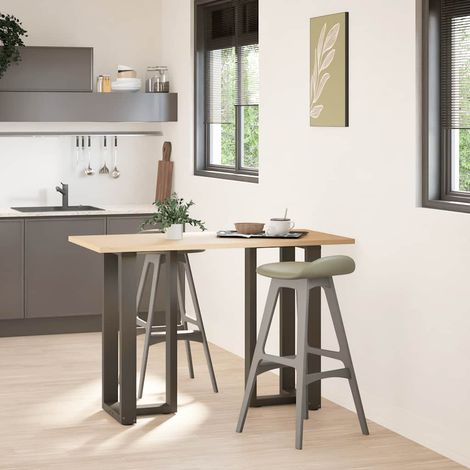 vidaXL Patas para mesa de bar en forma de T (2 unidades), color negro, 50 x 35 x (90-91) cm, acero (1/2)