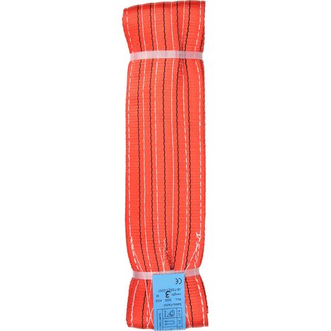 Élingue de levage 5T 3Mètres, sangle plate en polyester à double œil avec boucle, bande de levage industrielle robuste (1/5)
