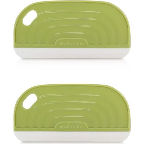 Lot de 2 petites raclettes portatives pour usage domestique, mini raclettes de nettoyage en silicone avec système de suspension, raclettes à eau (lot de 2, vertes) (1/5)