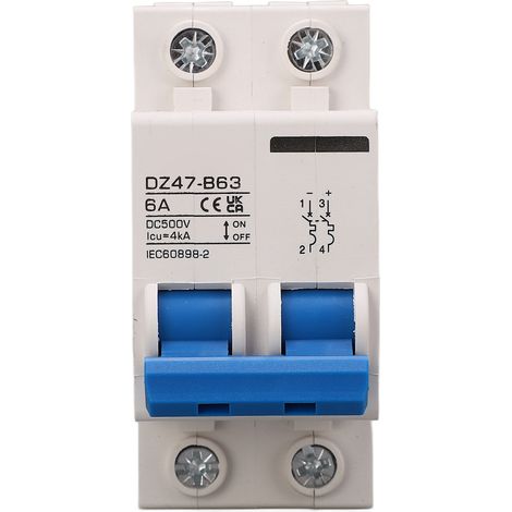 Disjoncteur Miniature DC B63 2P Type B 500V pour Système Solaire Photovoltaïque DZ47 (1/5)