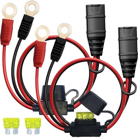 2 Pack GC002 X-Connect adapté pour les accessoires de chargeur de batterie NOCO,M6 (1/4in) XL Eyelet Terminal,Smart Batteries Trickle Charger Cable