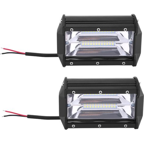 2x Barre LED 24 LED 72W 5 pouces Feux de Travail DRL Faisceau Large pour 4x4 Camion Tracteur Hors Route 10-30V (1/5)