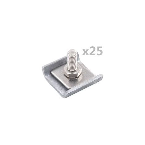 Verbinder für Drahtgitterpaneele, 25 Sets, silber-Crezuo