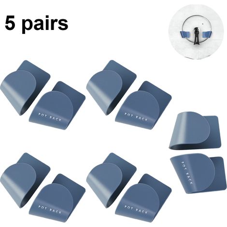 Support Pour Couvercles De Casserole - En ABS - Montage Murale Ou Porte De Placard - Design En Forme De U - 10 Pièces (1/5)