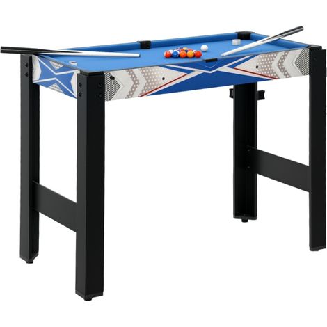 Table de ping pong 5 en 1 – Multifonction avec table de billard, hockey et tir à l'arc – Construction en MDF et plastique bleu (1/5)
