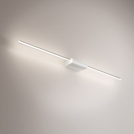 Brilliant Lampada da Parete e Soffitto Lineare in Alluminio Verniciato Bianco, LED 9W Dimmerabile TRIAC, Design Minimale 8.2x3.6x87.2 cm
