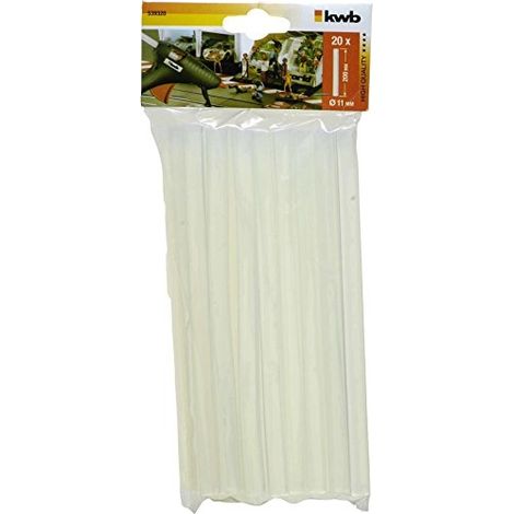 kwb, transparent, Batonnets de colle 11 x 200 mm pour pistolets a colle chaude, 20 pces