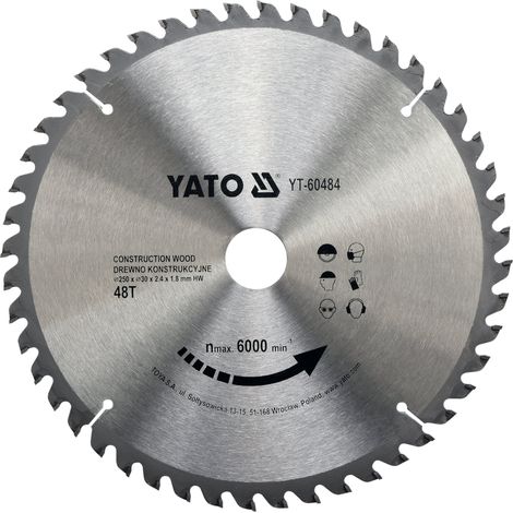 Hartmetall Sägeblatt 250x30mm 48Z