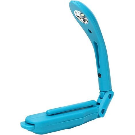 Verstellbare, batteriebetriebene, faltbare Leselampe (blau)