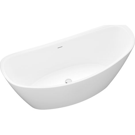 Badewanne freistehend Bernstein SIENA Acryl Weiß matt 173x73cm