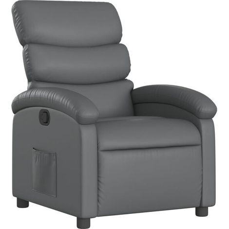 Fauteuil inclinable en similicuir gris (1/5)