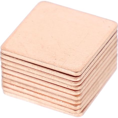 Lot de 10 Plaques Thermiques en Cuivre 15x15x1 Mm pour Ram et Ordinateurs Portables, Haute Performance et Facile à Installer, Dissipateur Thermique (1/5)