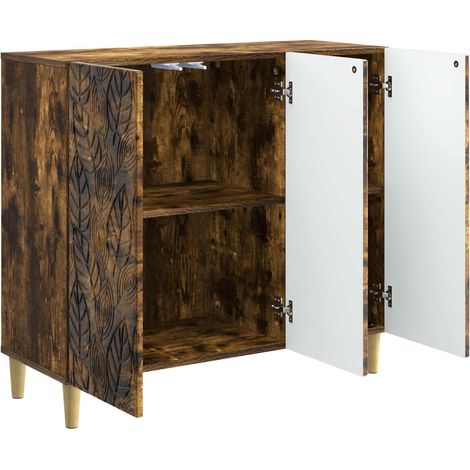 Sideboard/Anrichte/Buffet Geräucherte Eiche 89 x 34,5 x 80 cm Holzwerkstoff LXWW830795 (1/5)