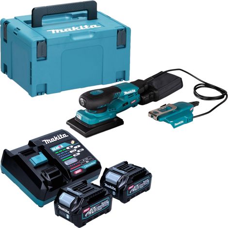 Makita BO 005 CGD201 Levigatrice orbitale a batteria 40 V max. 80 x 130 mm 3,0 mm di corsa Brushless + 2x batteria ricaricabile 2,5 Ah + caricabatterie + Makpac