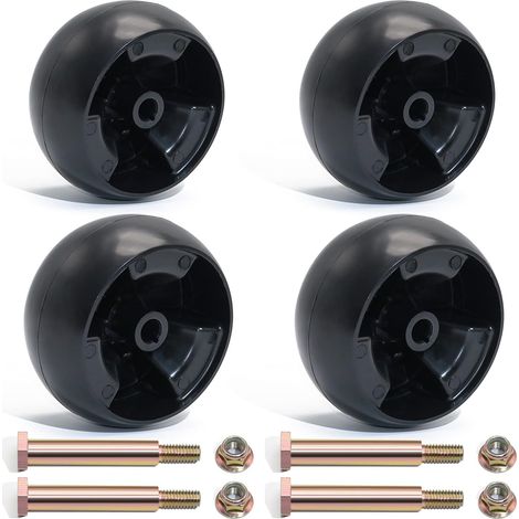 Lot de 4 roues pour tondeuse à gazon 734-04155 avec boulons et écrous (1/5)