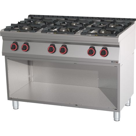 Fourneau gaz professionnel - 6 feux - 120cm - Casselin