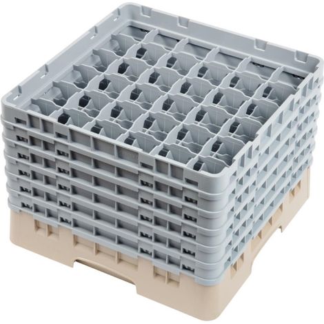 Casier à verres 36 compartiments Camrack beige hauteur max 298mm - 500 x 500 x 349 mm - CAMBRO (1/5)