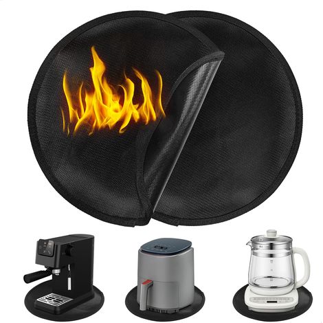Tapis Ignifuge, Protection Plan de Travail Cuisine, tapis de Protection Contre la Chaleur, Résistant à la Chaleur pour Friteuse à Air Chaud, Machine à Café, 11 Pouces (1/5)