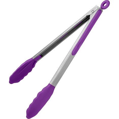 1 Pince cuisine 30cm Acier inoxydable 18/8 Silicone résistant chaleur 315°C Embouts antiadhésifs Cuisson (1/5)
