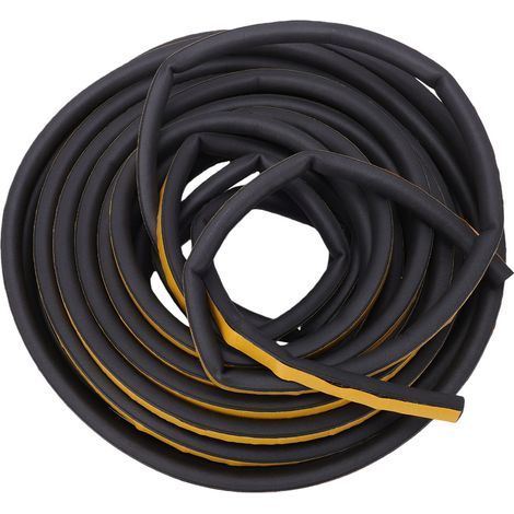 Joint de porte coupe-froid résistant au fond de garage, facile à couper, flexible pour portes, fenêtres, meubles, armoires, noir (1/5)