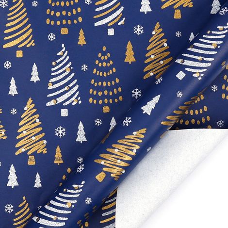 Papier cadeau de Noël (43 cm de large x 3 m de long), grand format, papier kraft écologique.