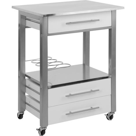 Carro cocina blanco 3 cajones + botellero 784400050 (1/4)