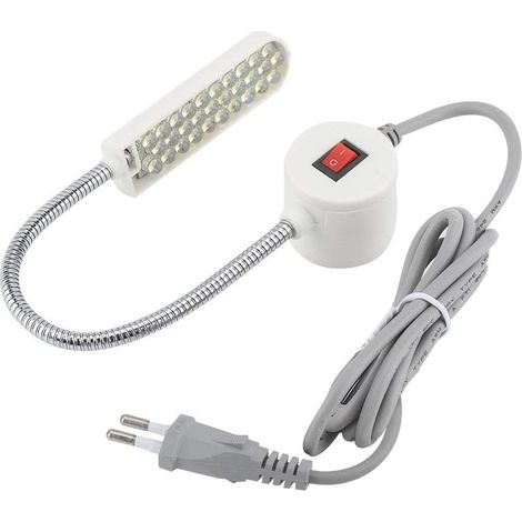 Lampe de travail à col de cygne à 30 LED avec base magnétique pour tours, perceuses et machines à coudre (prise UE 220 V) (1/4)