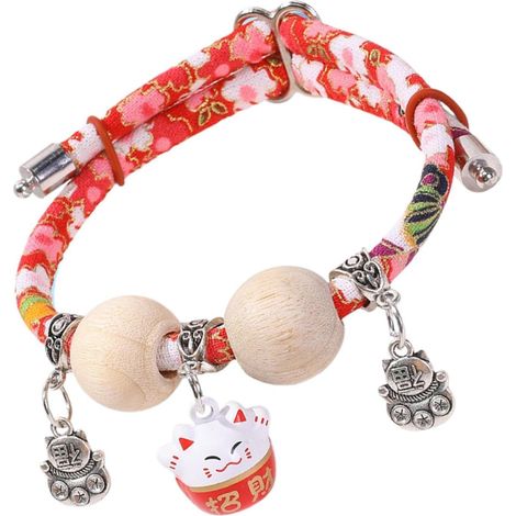Collier pour Chaton Collier pour Chaton À Perles De Cèdre Et Clochette Boucle Réglable Taille Unique Pour Races Petite Moyenne Grande Dressage Maison Jardin Promenade Voyage (1/5)