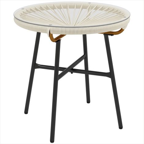 Mobilier de jardin en rotin Table basse de jardin ronde en résine (1/5)