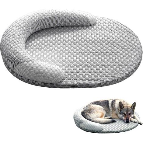 Lit rafraîchissant d'été pour animaux de compagnie - 61x46 cm - carré gris - mousse à mémoire de forme - tapis amovible et lavable (1/5)