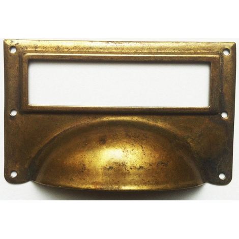 REI – Poignée de meuble en zamak laiton – Entraxe 96 mm – Finition mate – Dimensions 23x10 mm – Fixation par vis 25 mm (1/3)