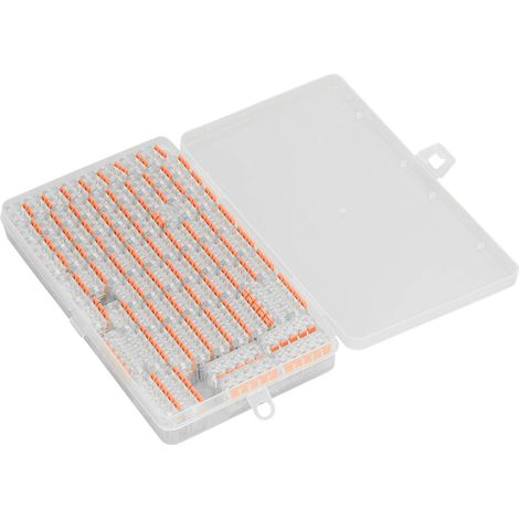 Kit de 75 connecteurs à levier pour câbles à raccordement rapide, assortiment de borniers à insertion rapide, rouge (1/5)