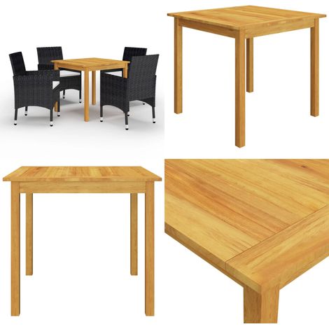Ensemble à manger de jardin 5 pcs Noir - Ensemble Salon De Jardin - Mobilier De Jardin - Table De Jardin - Chaises De Jardin - Acacia - Home & Living (1/5)