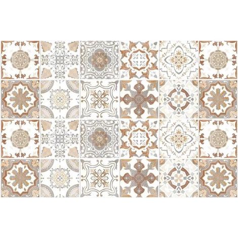 24 piastrelle autoadesive 15 x 15 cm, adesivi per piastrelle impermeabili, adesivi decorativi per piastrelle da cucina e bagno, resistenti all'acqua e all'olio. (1/5)