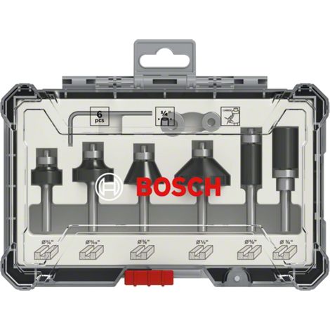 Kit fresa per bordi e bordi, codolo da 1/4 pollici, 6 pezzi Bosch Accessories 2607017470