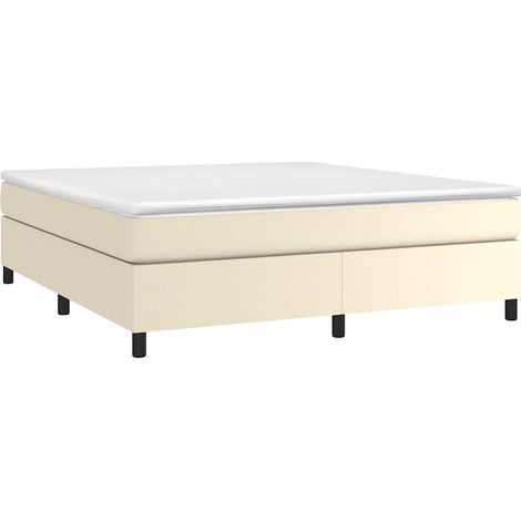 Boxspringbettgestell Creme 180x200 cm Kunstleder vidaXL