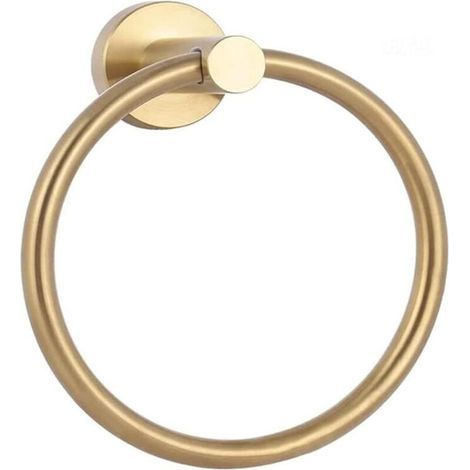 Anneau Porte-Serviettes brossé Porte-Serviettes en Acier Inoxydable Simple Rond Porte-Serviettes pour Salle de Bain contemporaine Ferme Cuisine Organisateur Mural (doré) (1/4)